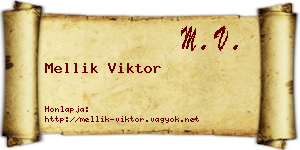 Mellik Viktor névjegykártya